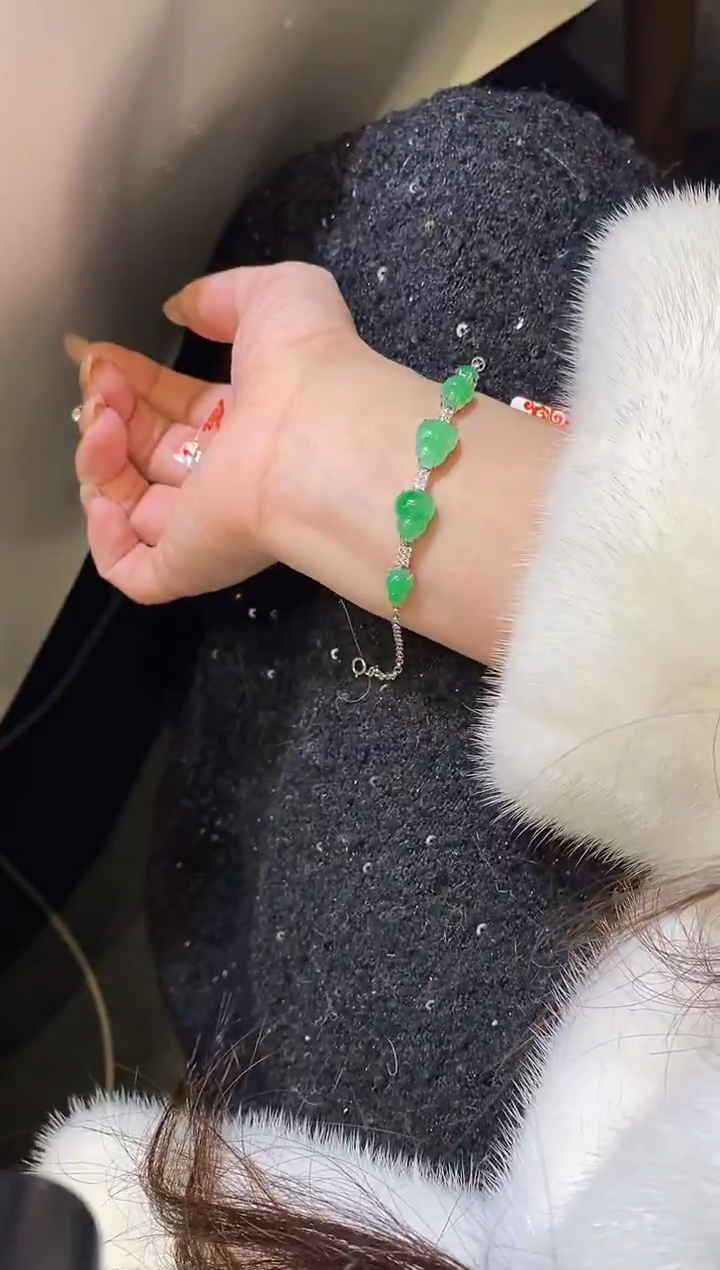 18K金镶嵌手链翡翠手链