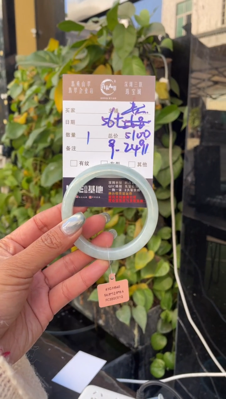 【闪购商品】翡翠手镯未镶嵌C 56+正圈-9 2491