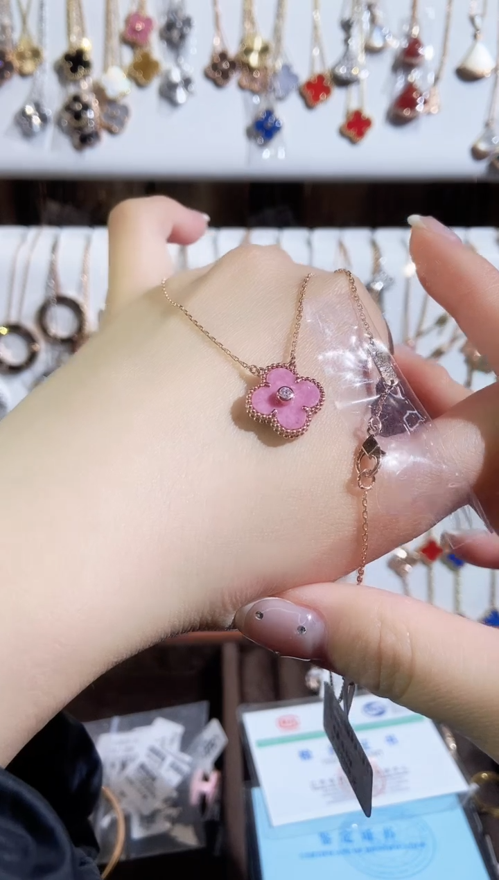 【闪购商品】钻石套链18K金镶嵌钻石K玫