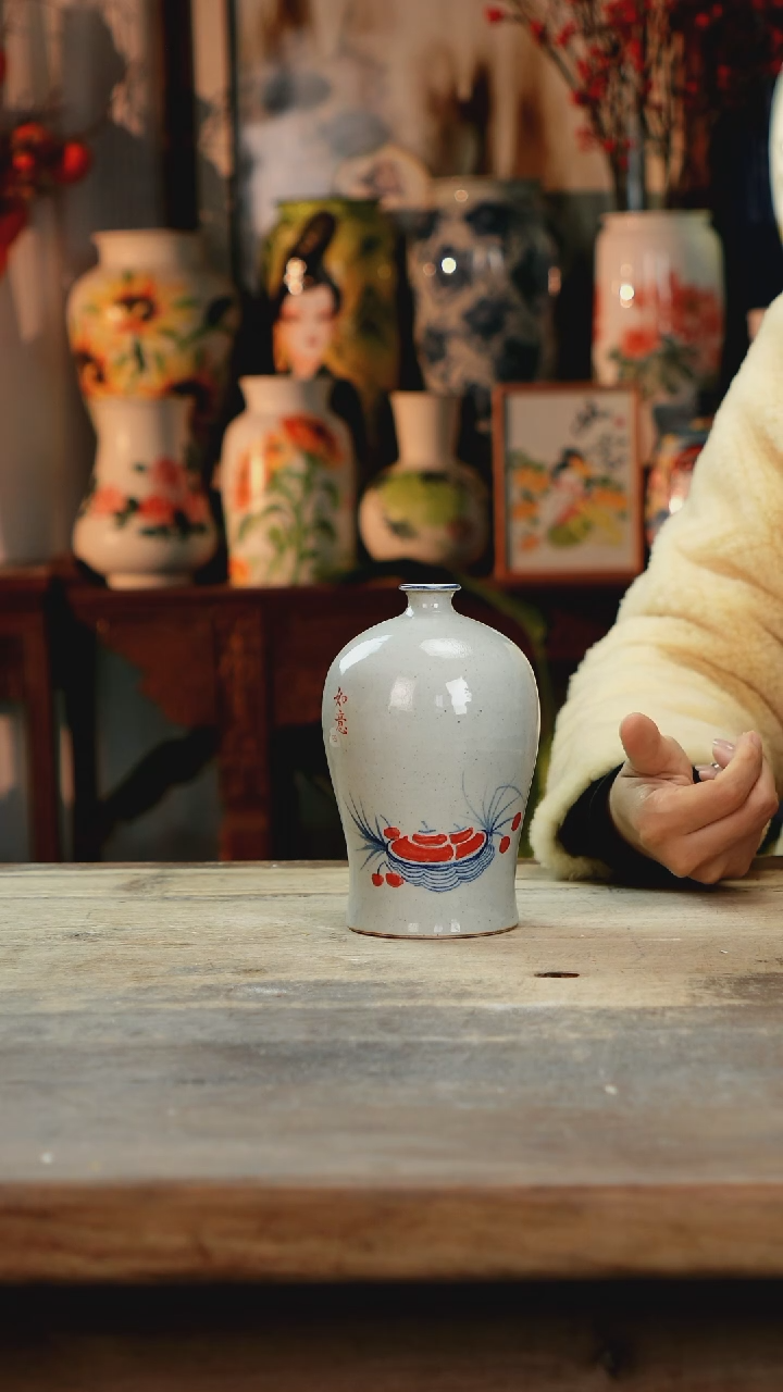 【闪购商品】瓷片景德镇纯手工釉下彩精品花瓶