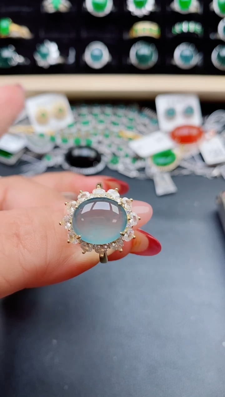 【闪购商品】翡翠戒指银S925镶嵌321321