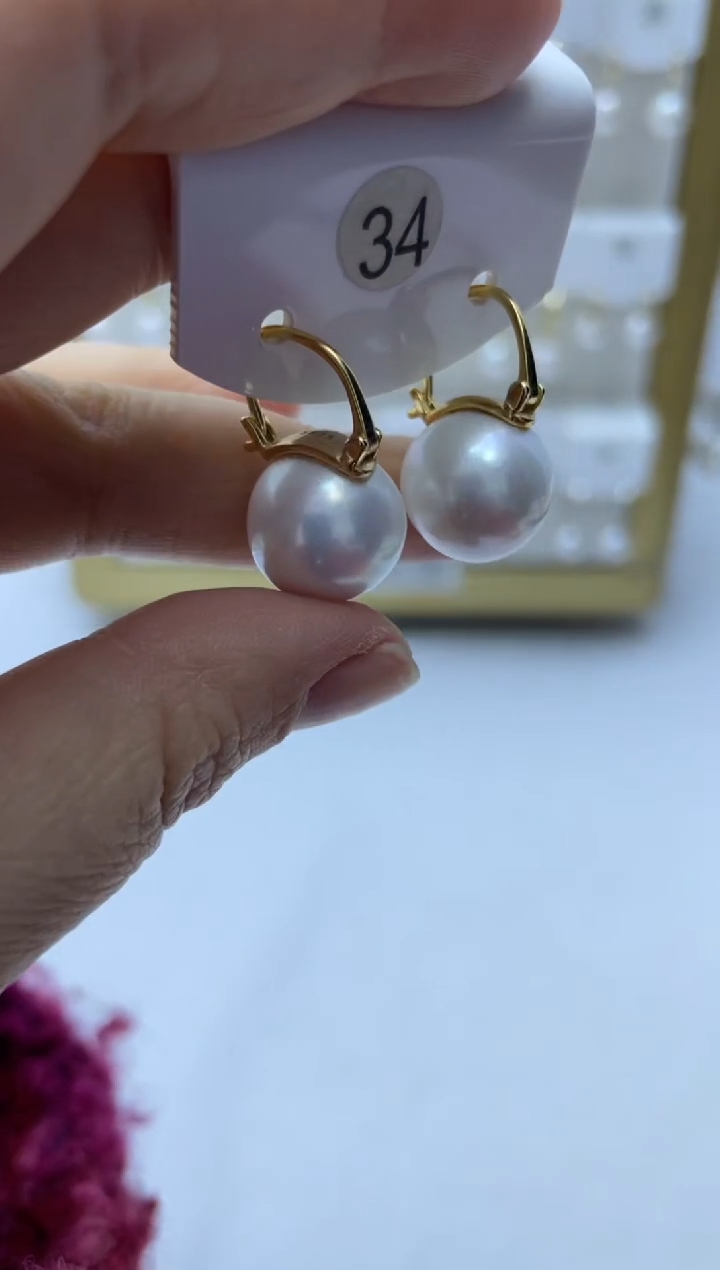 银S925镶嵌耳饰淡水珍珠34