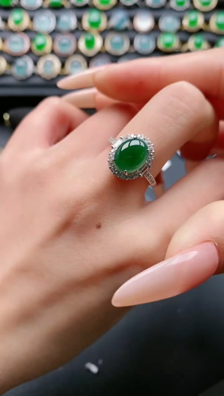 【闪购商品】翡翠戒指银S925镶嵌111111