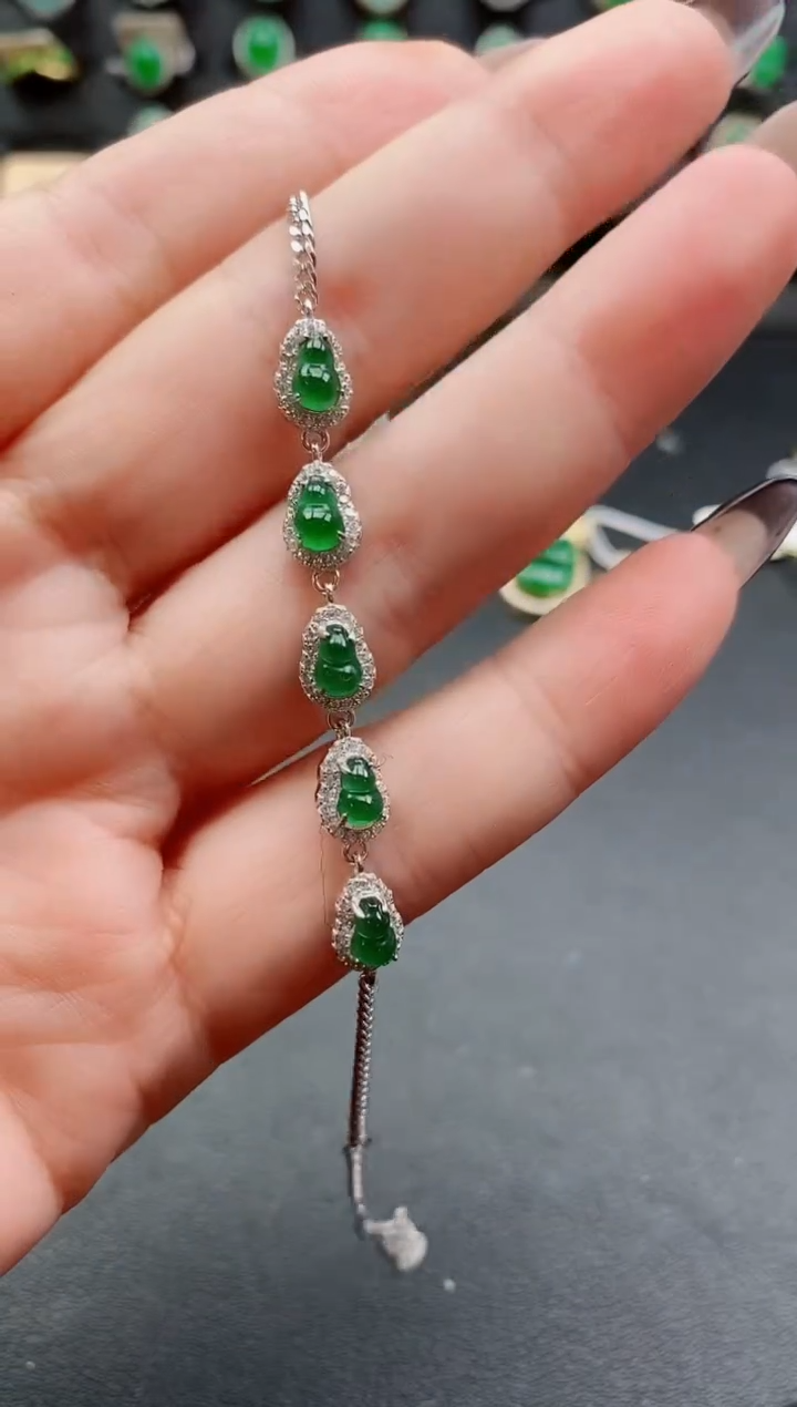 银S925镶嵌戒指翡翠1