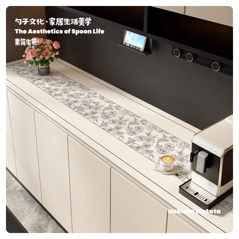 A1皮革桌垫餐桌推荐pvc防水防油防烫隔热长方形定制电视柜台面垫