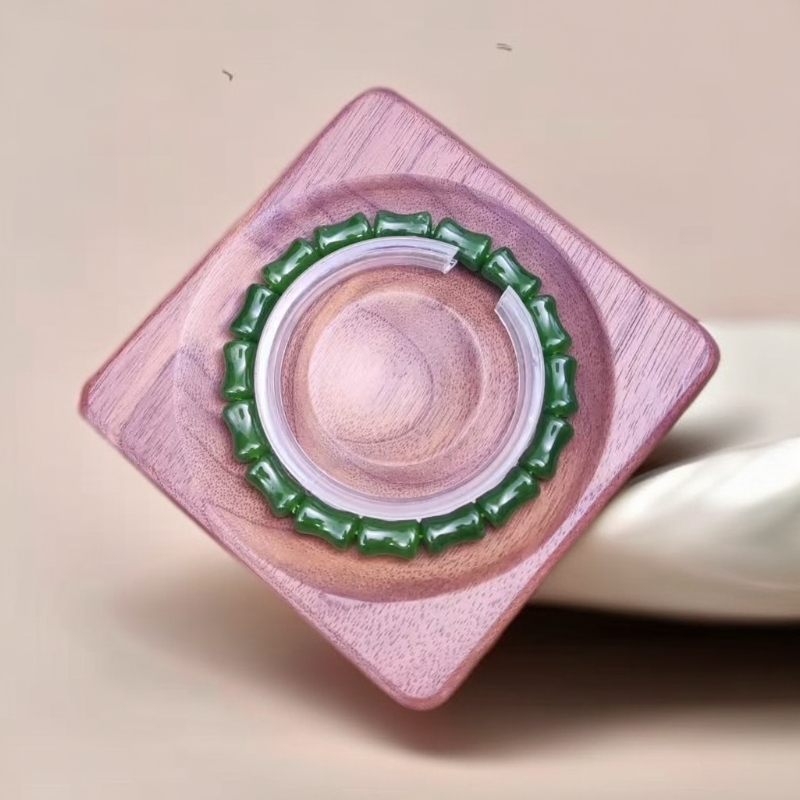 【佳玺精选】604 天然玉石 菠菜绿竹节8mm