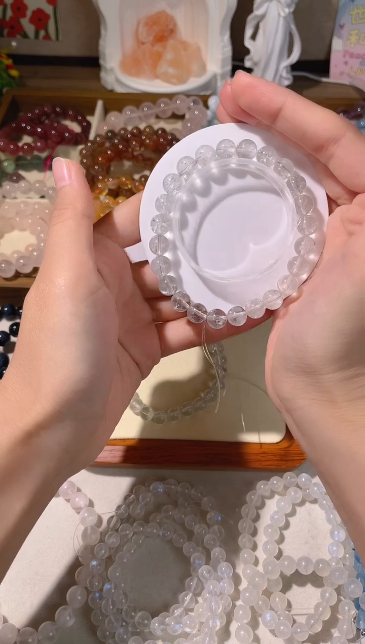 【闪购商品】烟晶手链银S925镶嵌绿阿赛