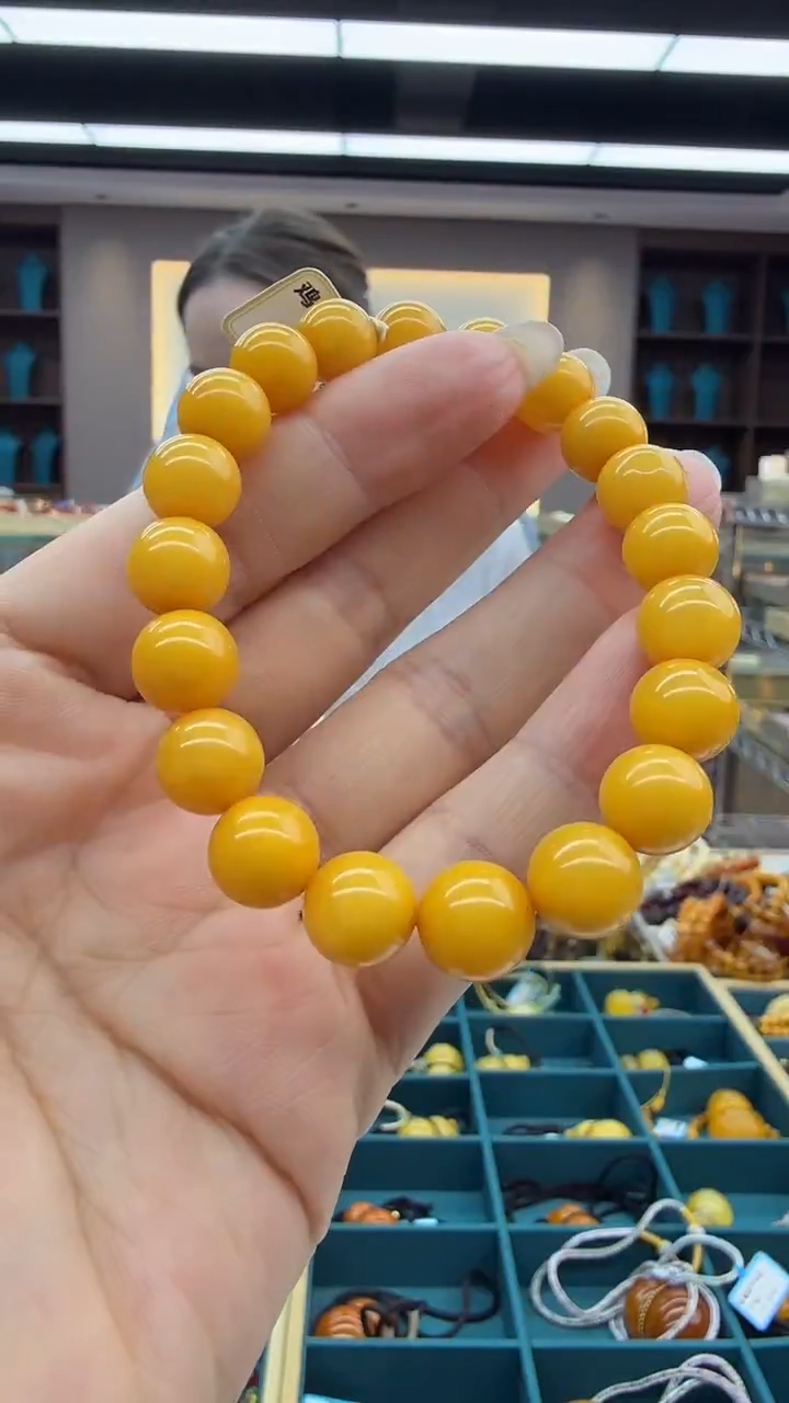 手链琥珀未镶嵌120秒拍号 假一罚三 