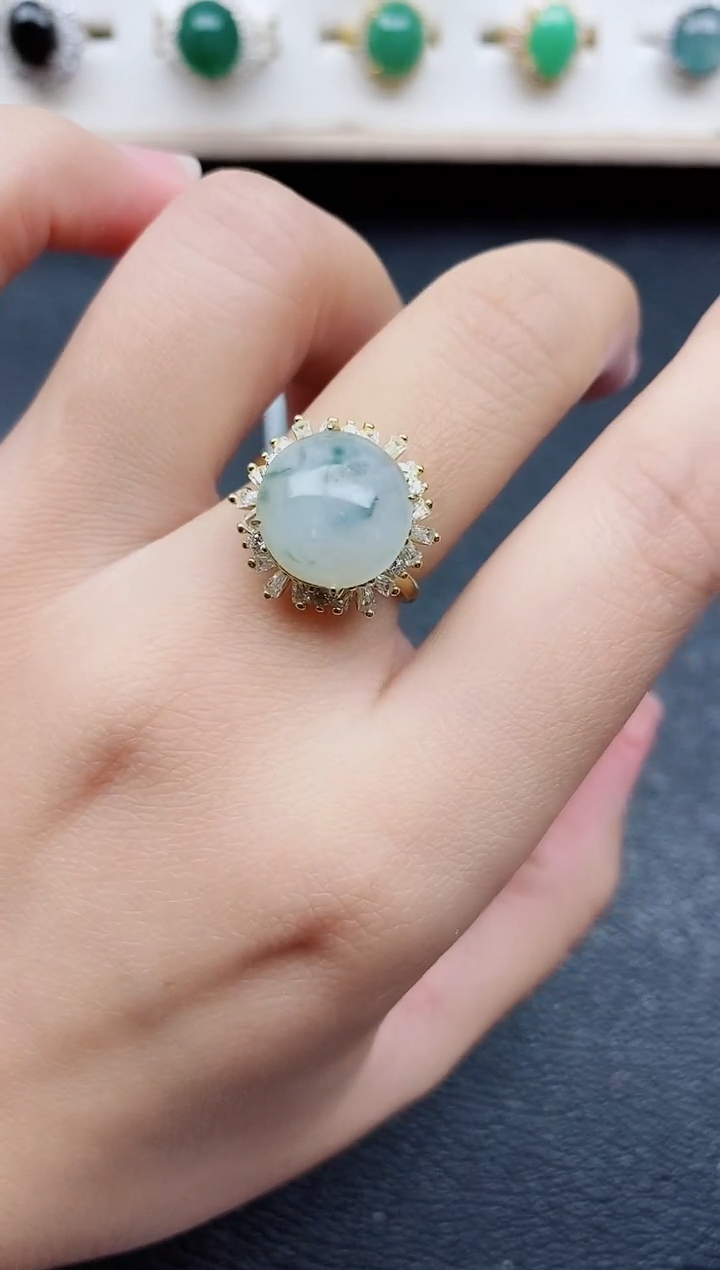 【闪购商品】翡翠戒指银S925镶嵌11111