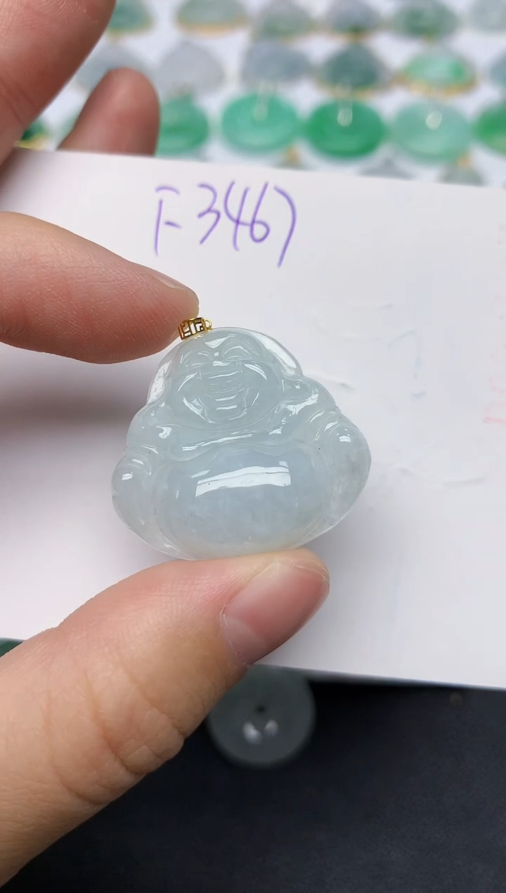 颈饰18K金镶嵌翡翠天然缅甸A货翡翠百元以上9元证书费自理