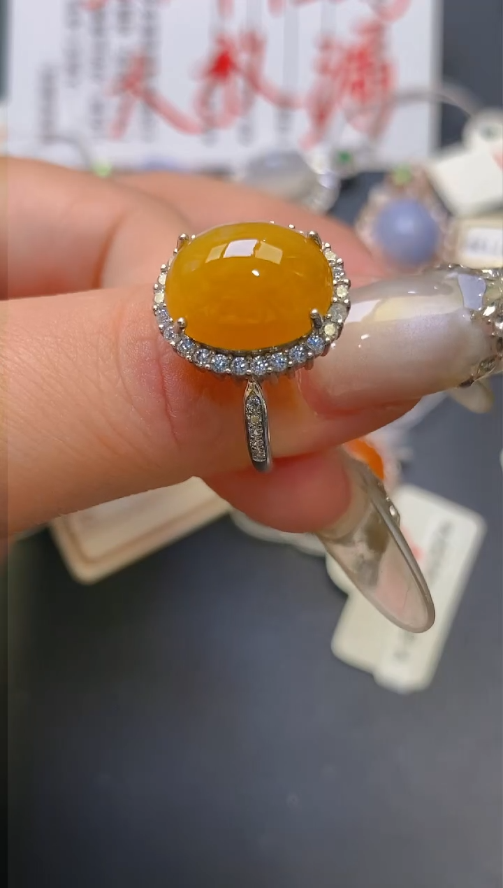 【闪购商品】翡翠耳饰银S925镶嵌天然A货翡翠1