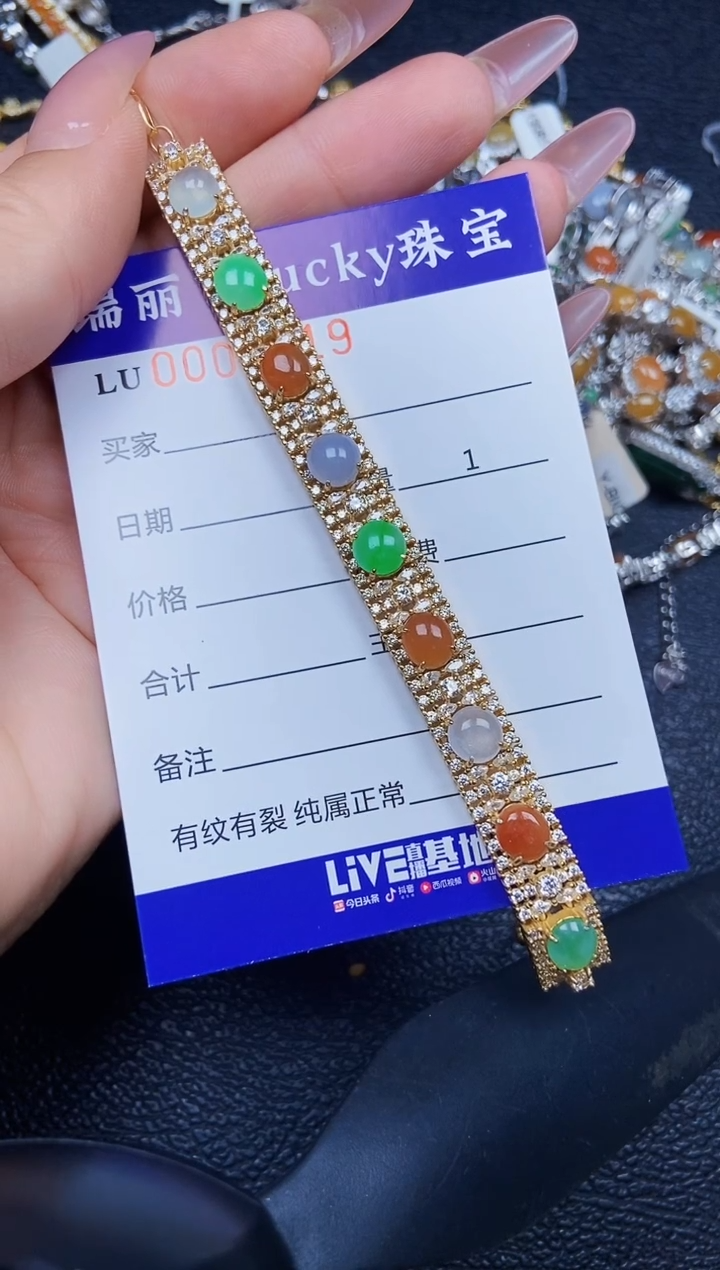 翡翠银S925镶嵌颈饰9519