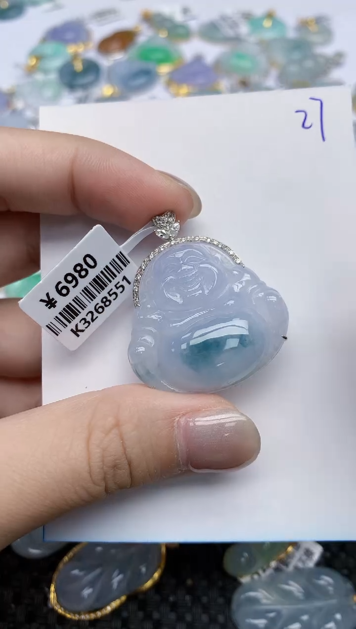 【闪购商品】翡翠颈饰18K金镶嵌天然翡翠A货