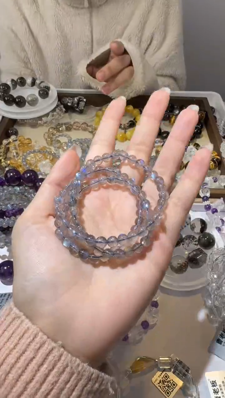 【闪购商品】拉长石手链未镶嵌6mm灰月光