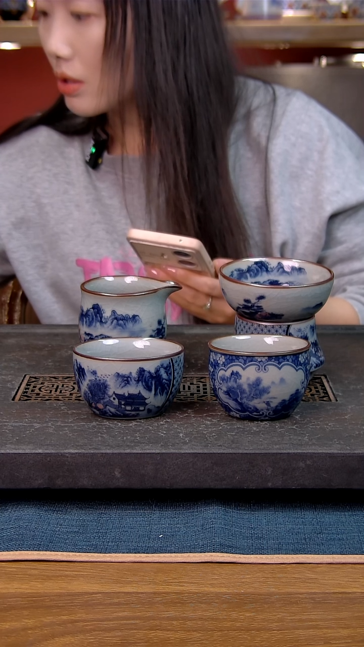 我***王简装家用款4件套 老陶泥开片纹陶瓷茶具