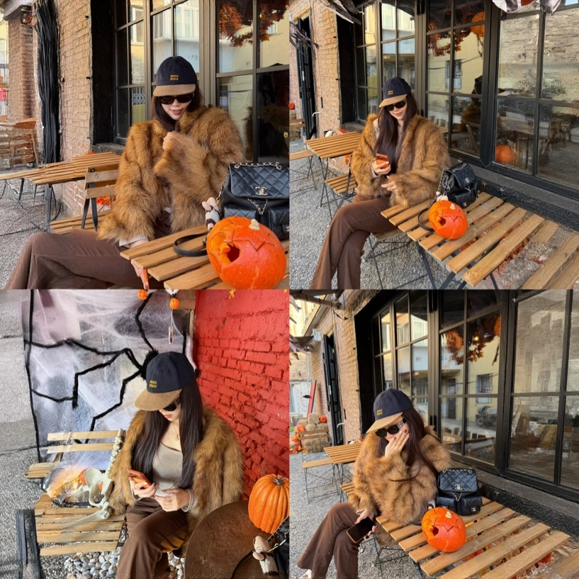 火山同款琥珀流光2025冬毛茸千金风高级感毛毛外套小立领毛绒上衣