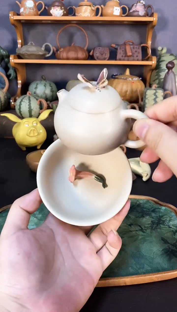 茶壶紫砂紫砂商品蝴蝶文旦