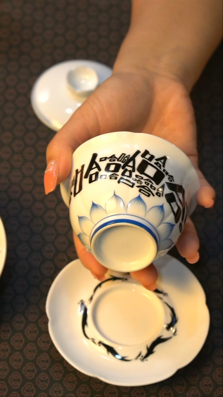 【闪购商品】【哈哈盖碗】手工手绘茶具盖碗