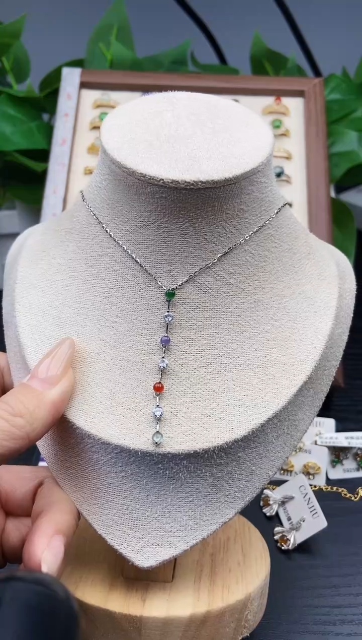 颈饰银S925镶嵌翡翠12