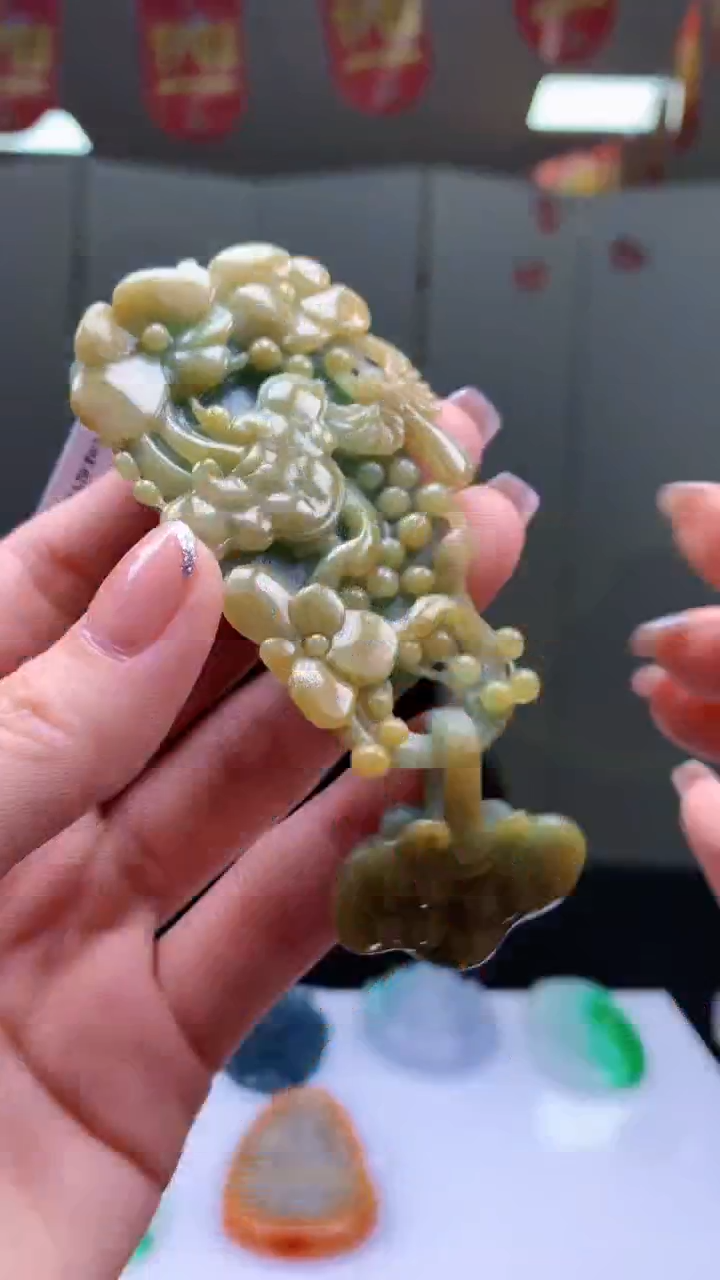 【闪购商品】定制翡翠未镶嵌1057ry-毛货挂件34