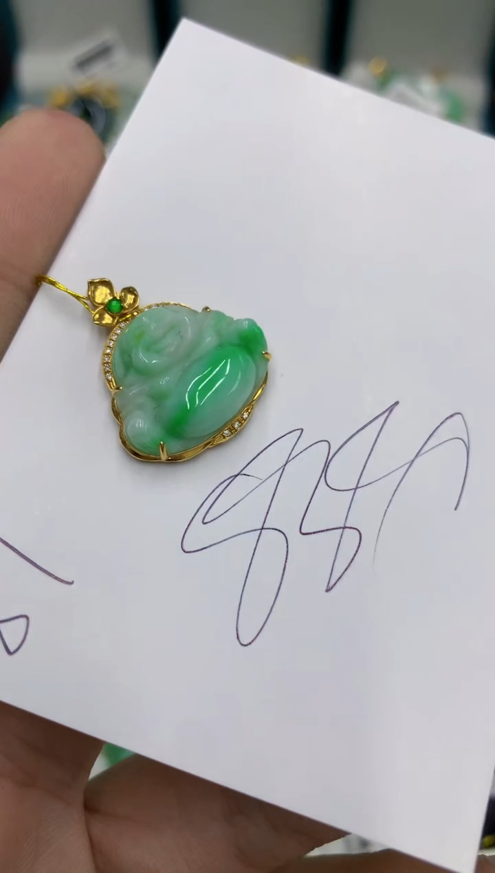 【闪购商品】翡翠颈饰18K金镶嵌号链接111111