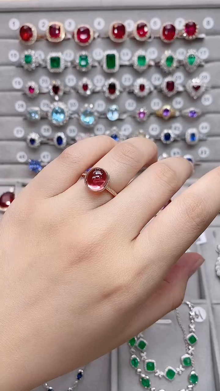 【闪购商品】碧玺18K金戒指18K金镶嵌·