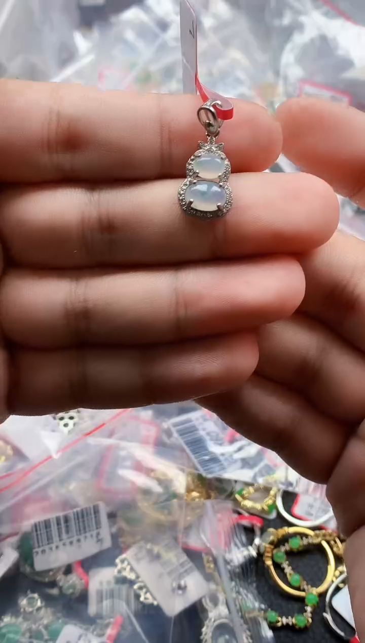 银S925镶嵌戒指翡翠天然A货缅甸翡翠