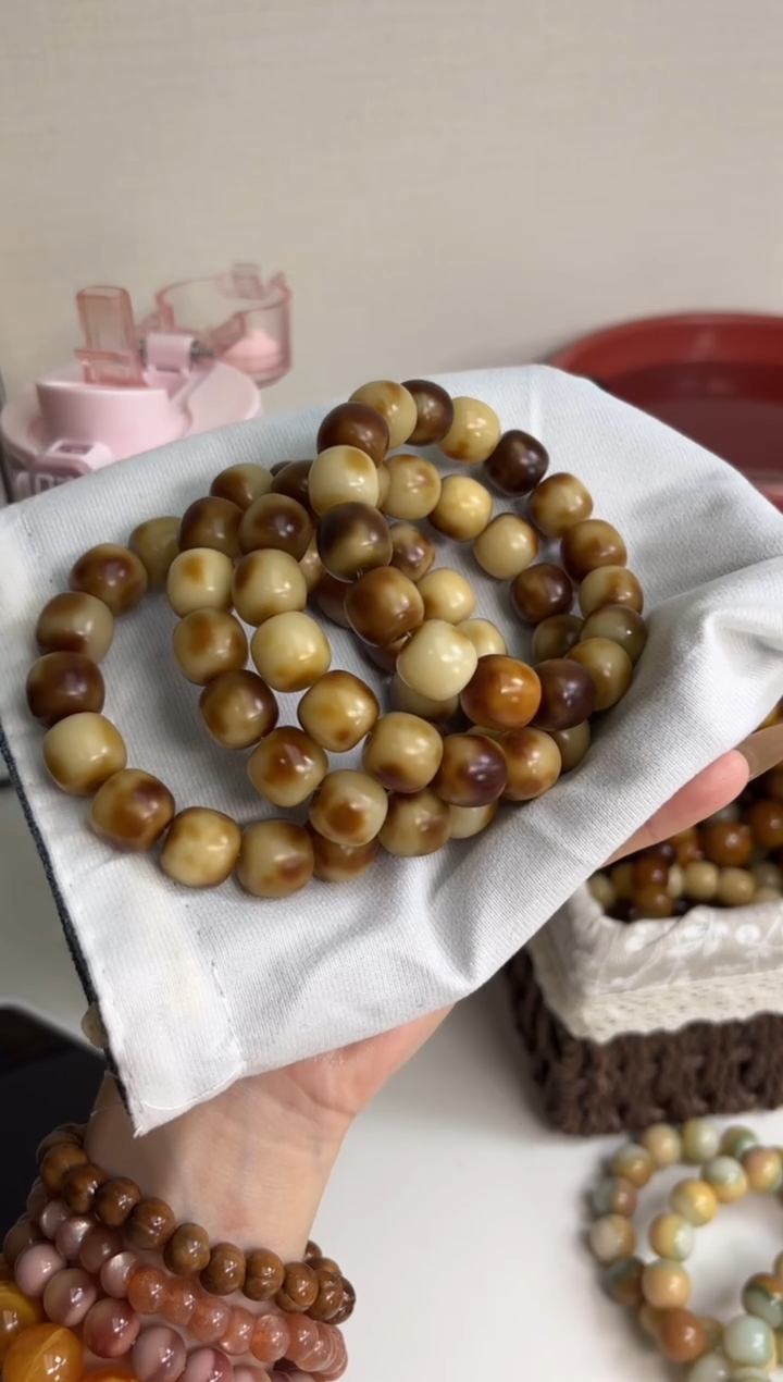 手串菩提根/象牙果沐g79大虎皮玉化桶珠13*14mm手串