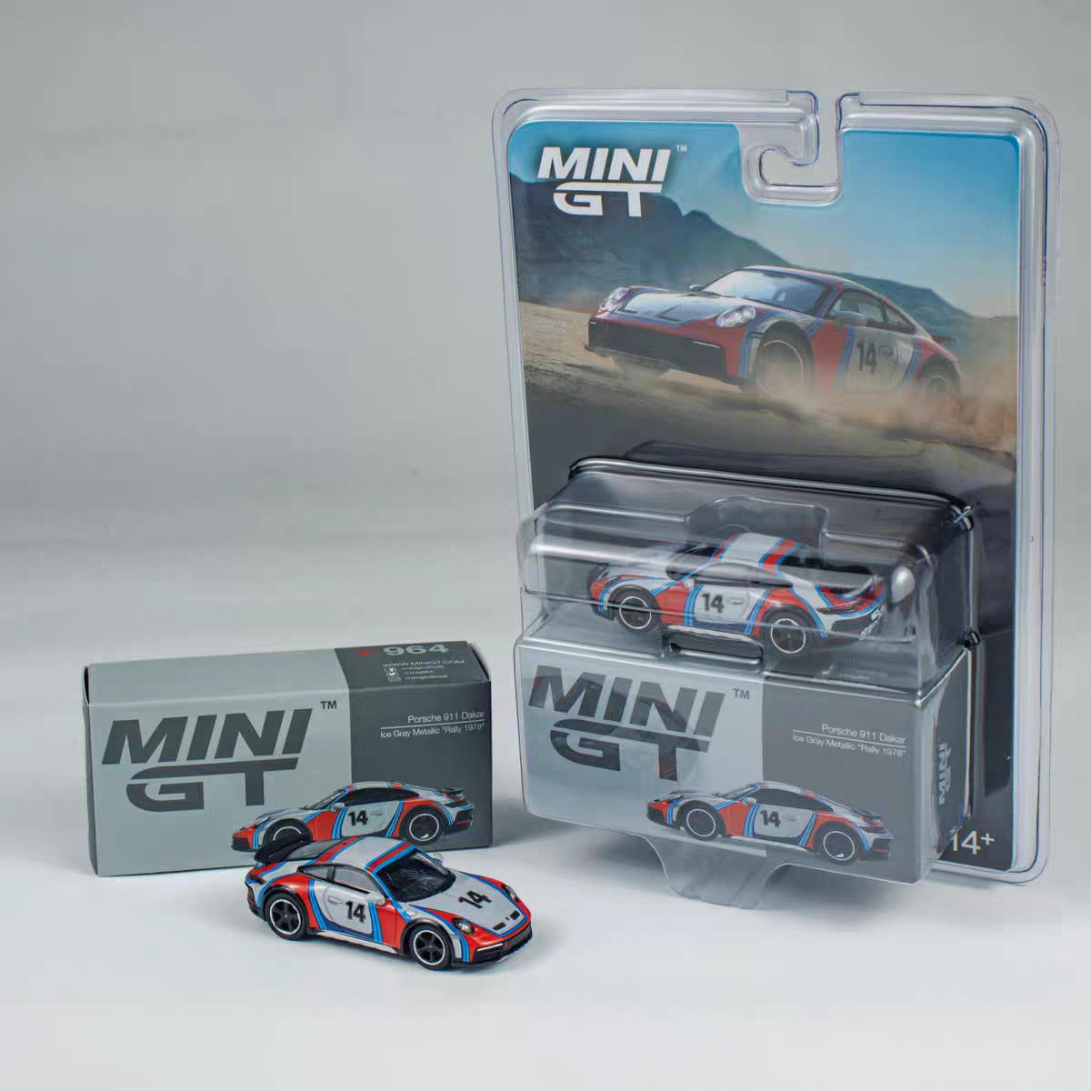 MINI GT 1:64 保时捷 Porsche 911 Dakar 马天尼 964# 合金车模