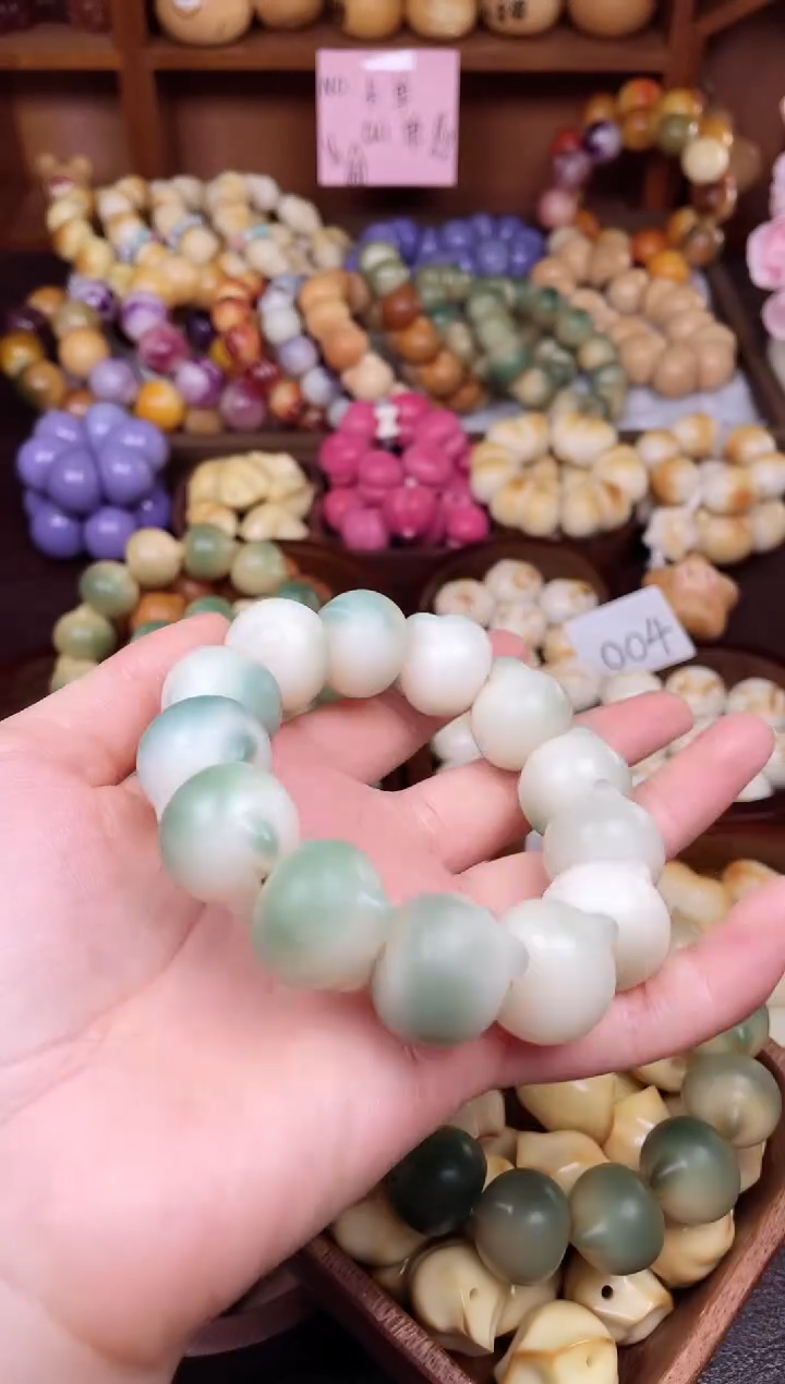 手串菩提根/象牙果潇*晓Q青花瓷猫猫头单圈