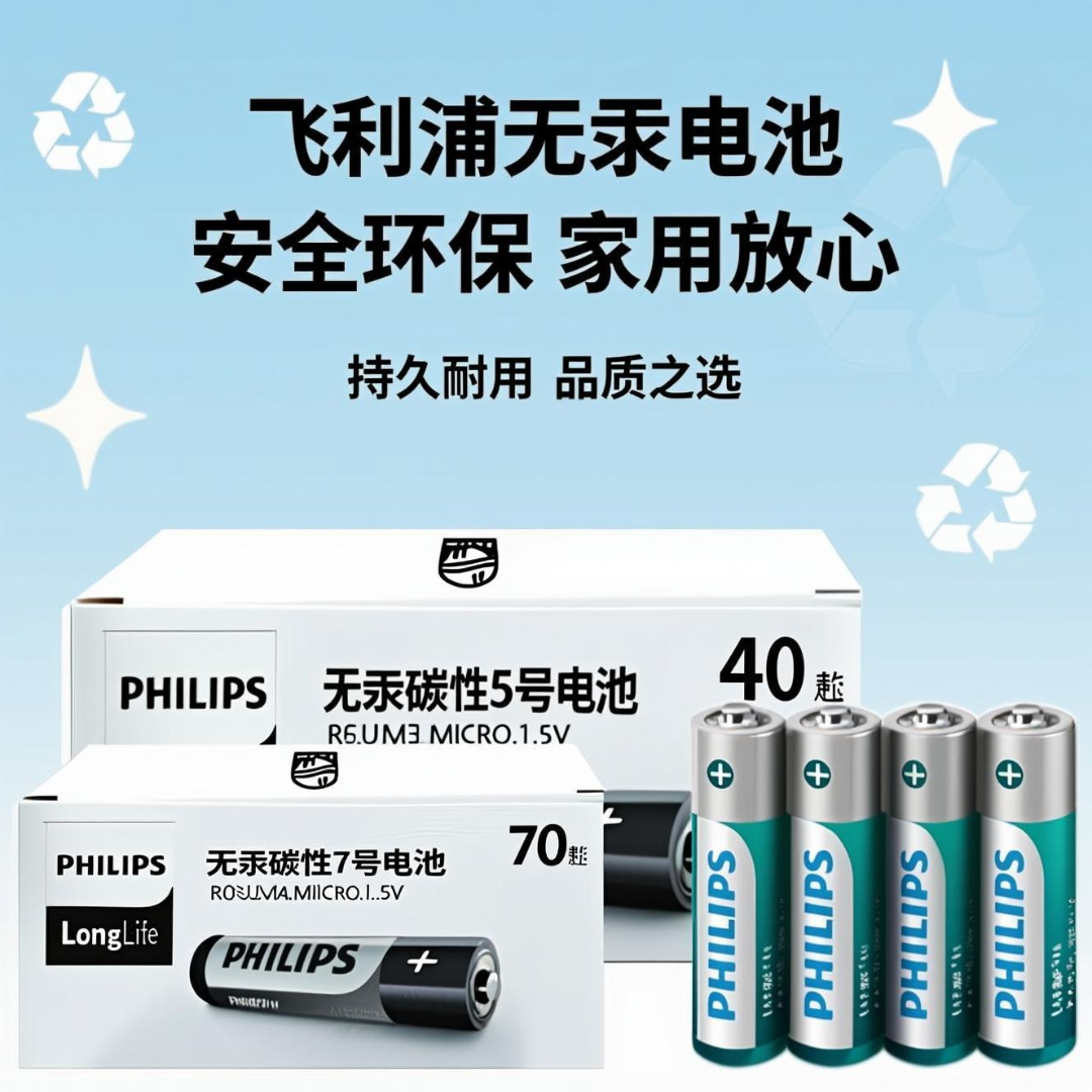 Philips/飞利浦5号7号电池碳性五七号通用电池空调电视遥控器挂钟商品图