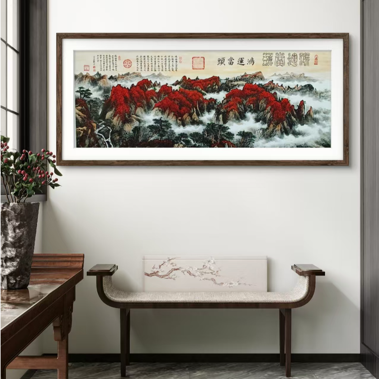 颜明轩纯手绘作品—《鸿运当头》Y