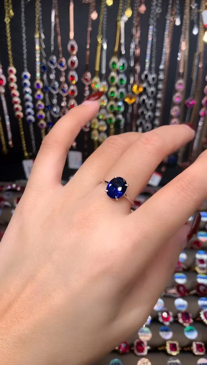 【闪购商品】蓝宝石戒指银S925镶嵌7.9