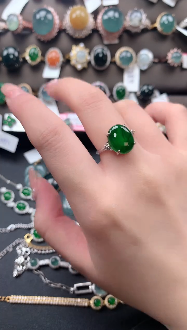 【闪购商品】翡翠戒指银S925镶嵌42141