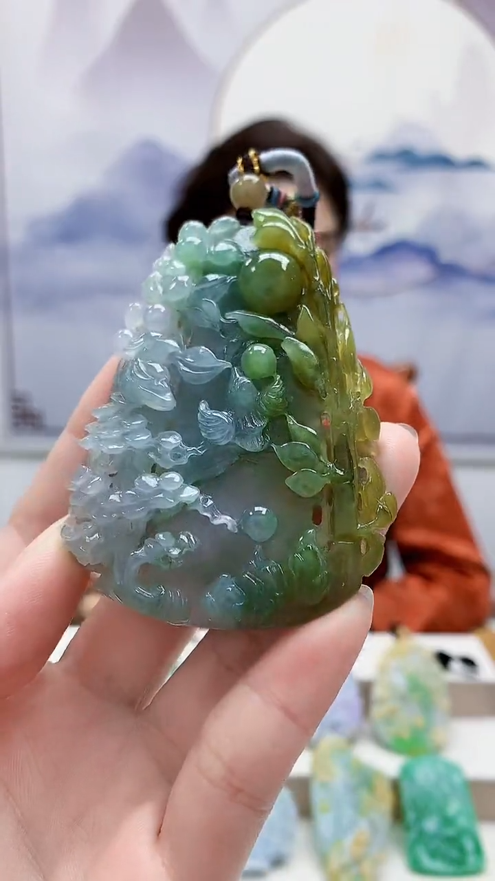 未镶嵌定制翡翠4829ry-毛货挂件142