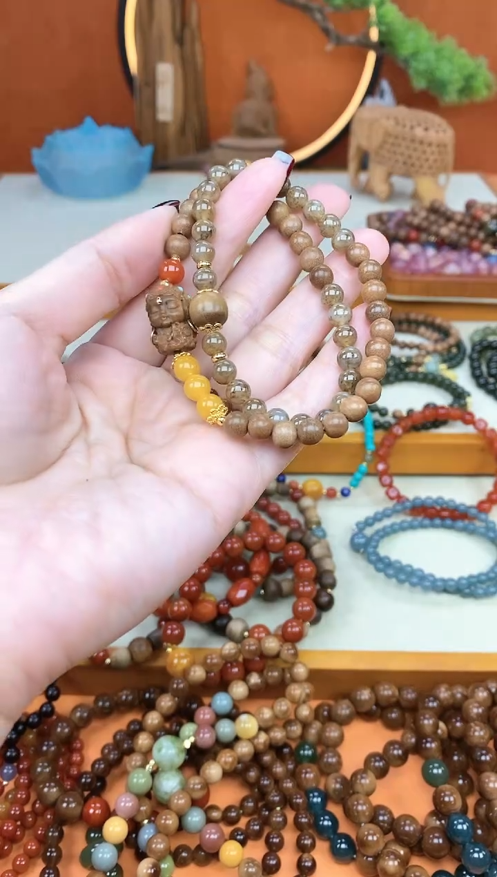 【闪购商品】檀香木手串/手链双圈老山檀黑肉度母手串