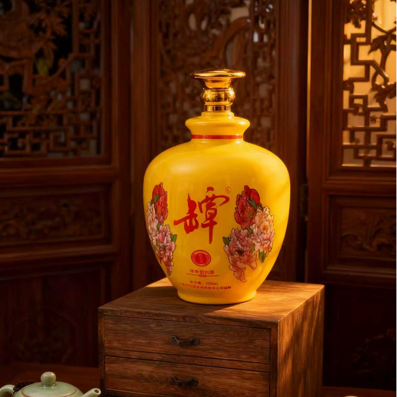 红方印四斤装整坛纯粮酿造2000ml*1悠长口感高端白酒