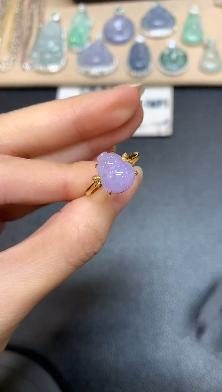 【闪购商品】翡翠戒指18K金镶嵌【无服务费