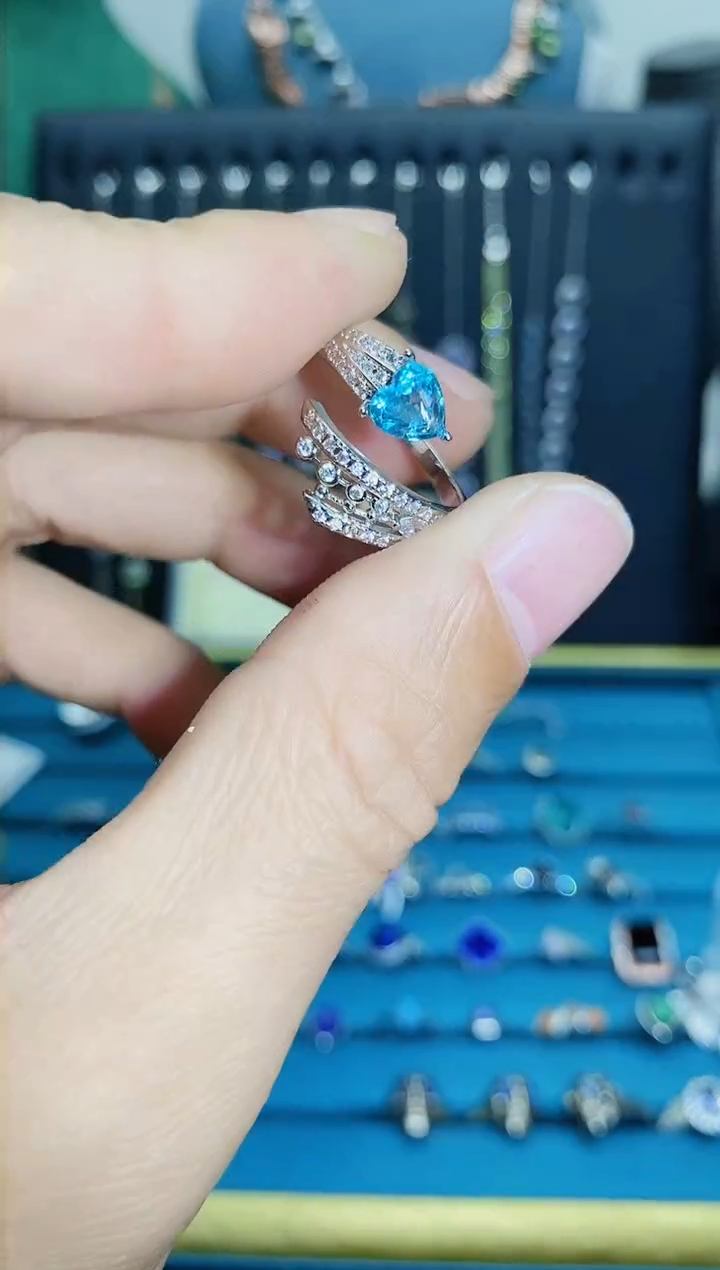 【闪购商品】磷灰石戒指银S925镶嵌11211