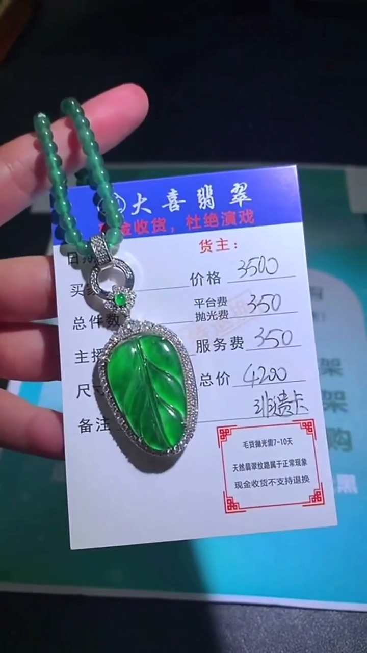 颈饰银S925镶嵌翡翠p-净货-多样性发货