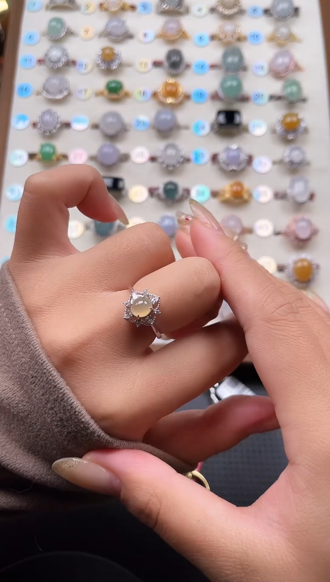 【闪购商品】翡翠戒指银S925镶嵌天然A货翡翠戒指