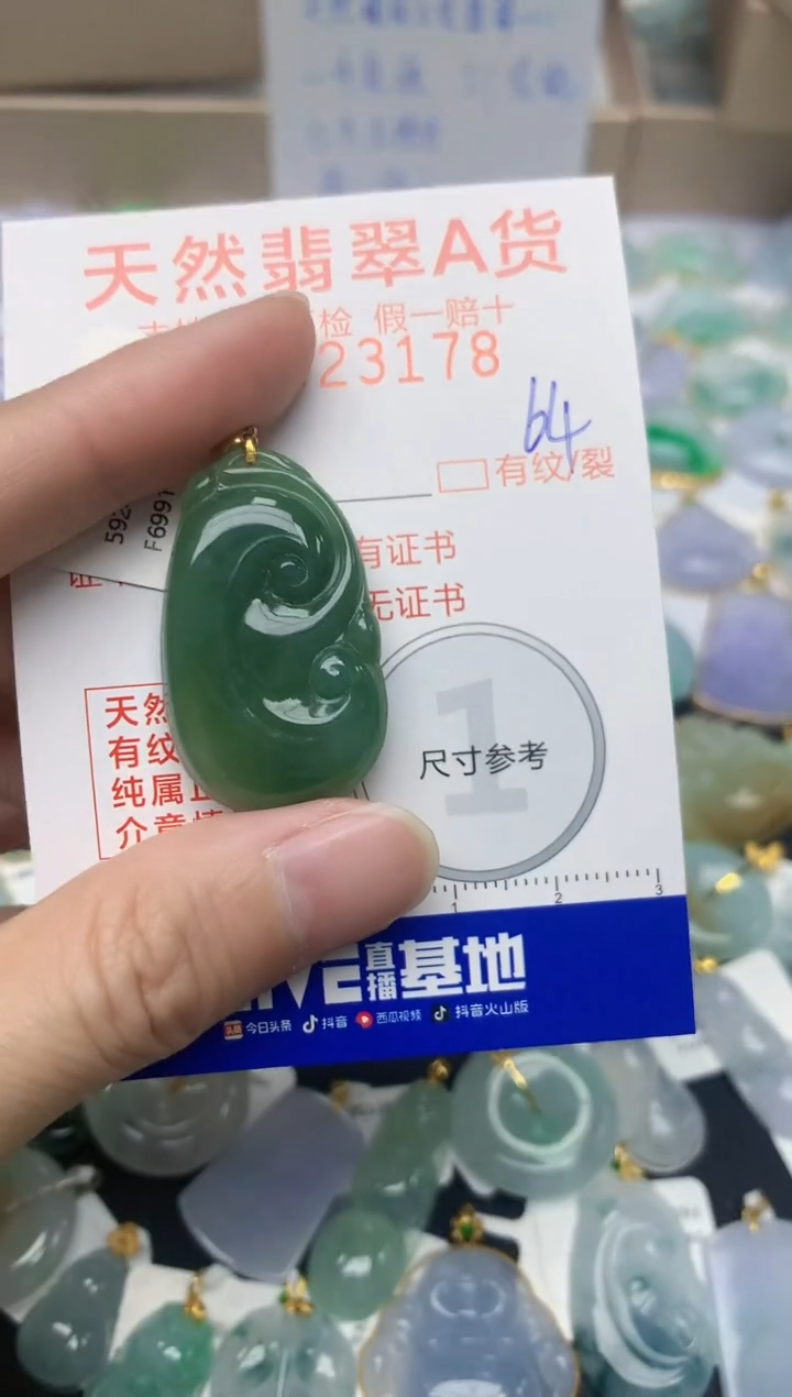【闪购商品】翡翠颈饰18K金镶嵌64天然翡翠A货 