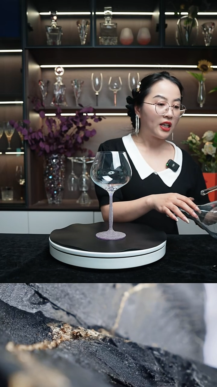 水晶宽口款红酒杯2支