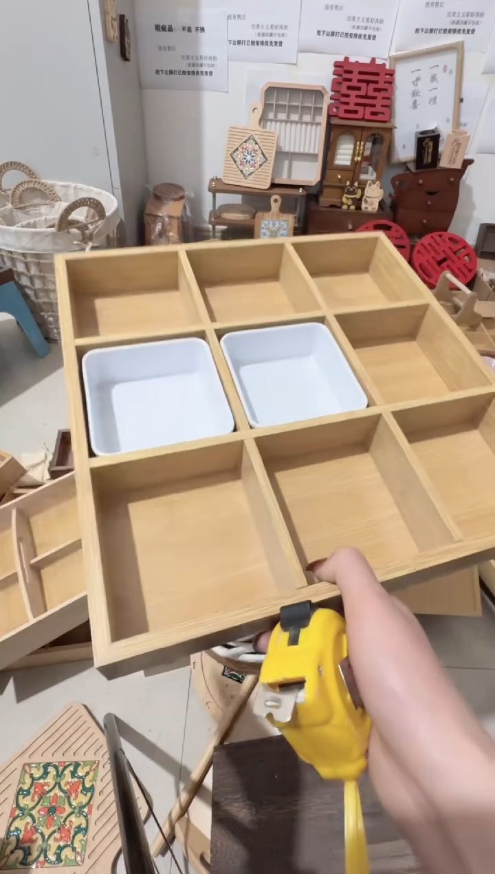 原木色九宫格加九格小碗微瑕拍下不退不换