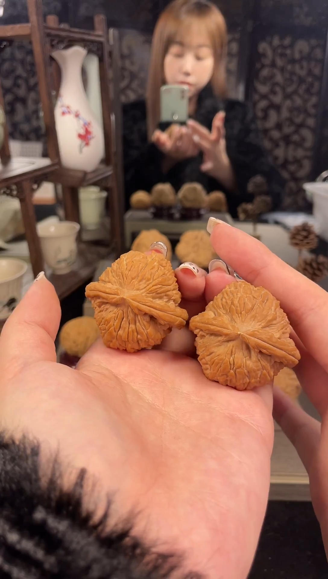 【闪购商品】文玩核桃把件白狮子43尺-4