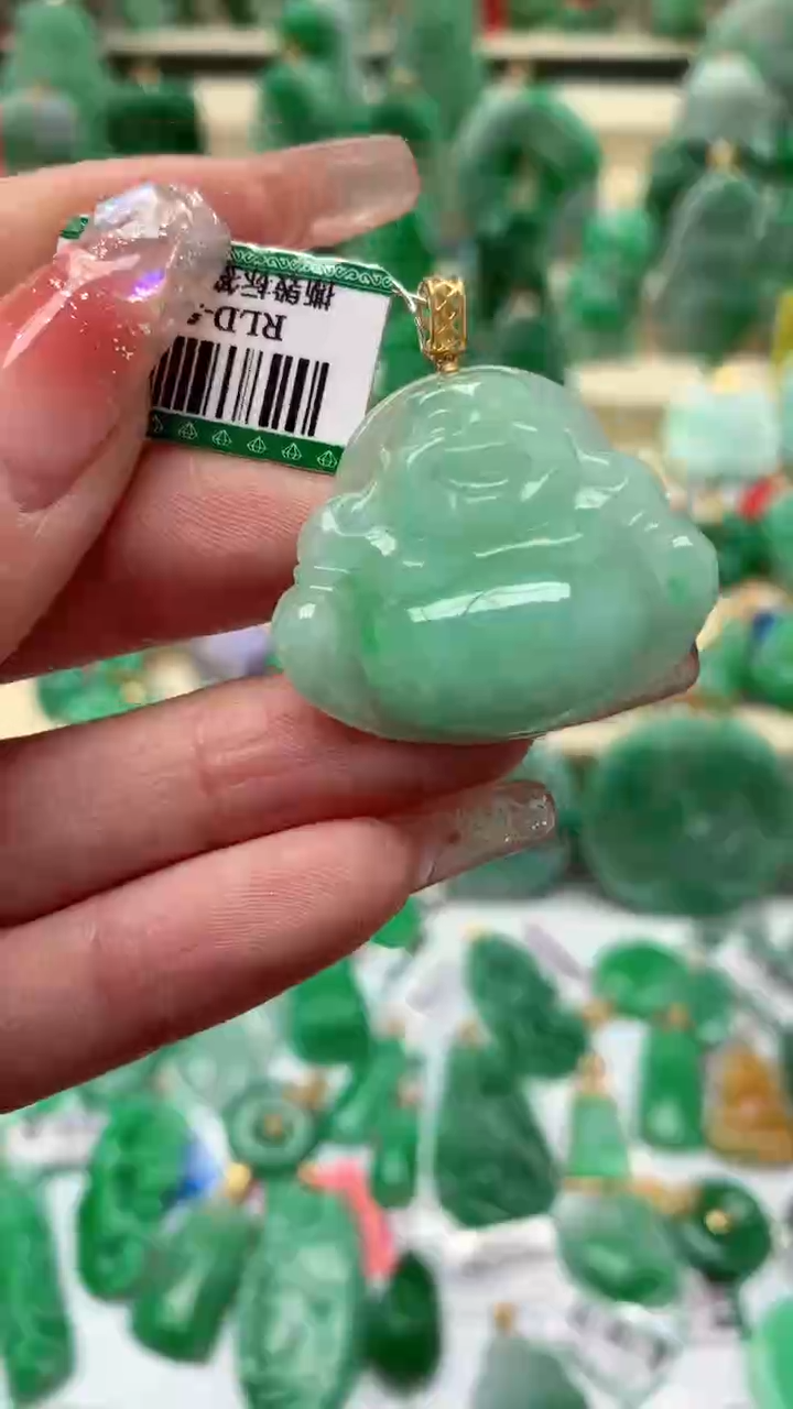 【闪购商品】翡翠颈饰18K金镶嵌挂件