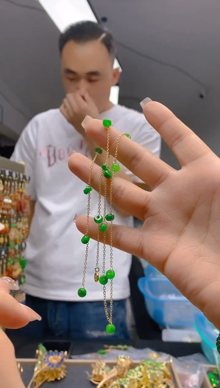 【闪购商品】翡翠耳饰合金361翡翠锁骨链