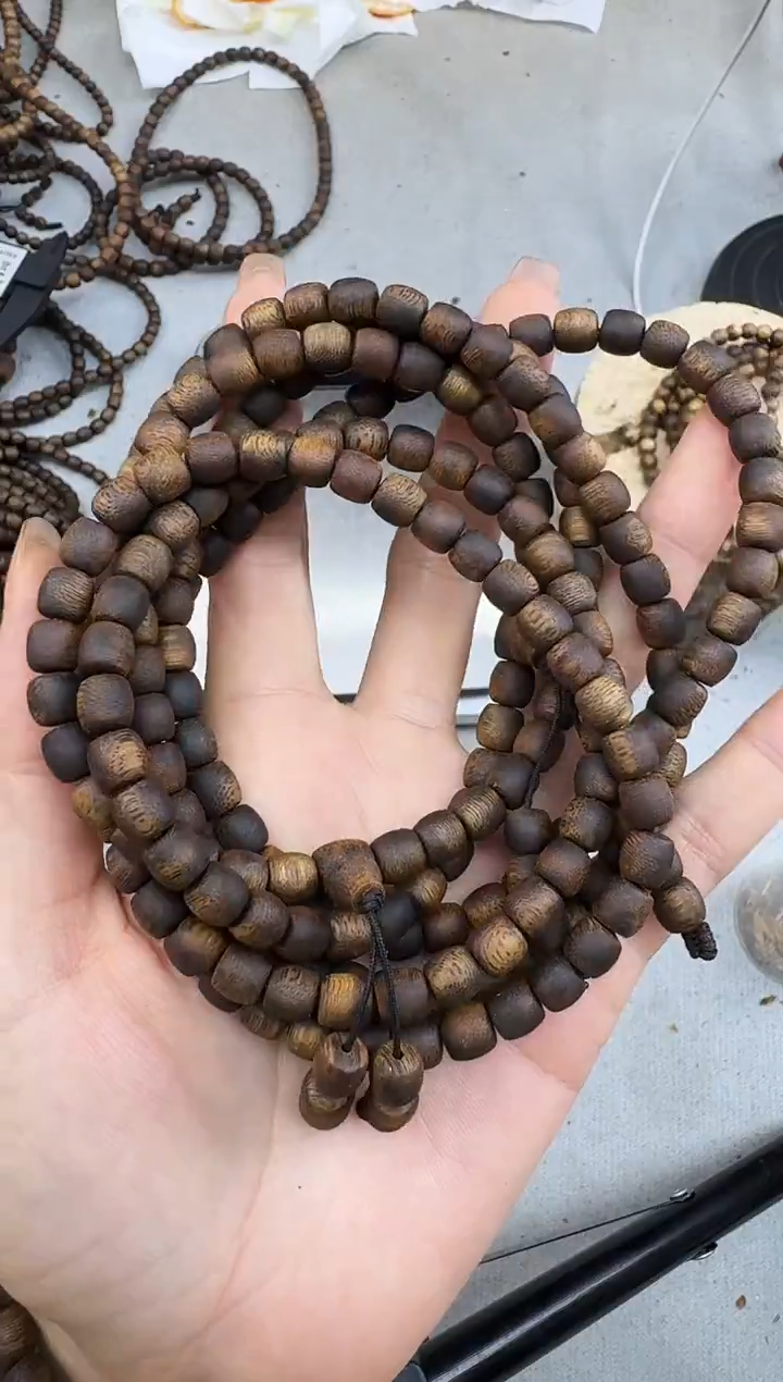 沉香手串0727海南白棋鼓珠多圈多样性发一