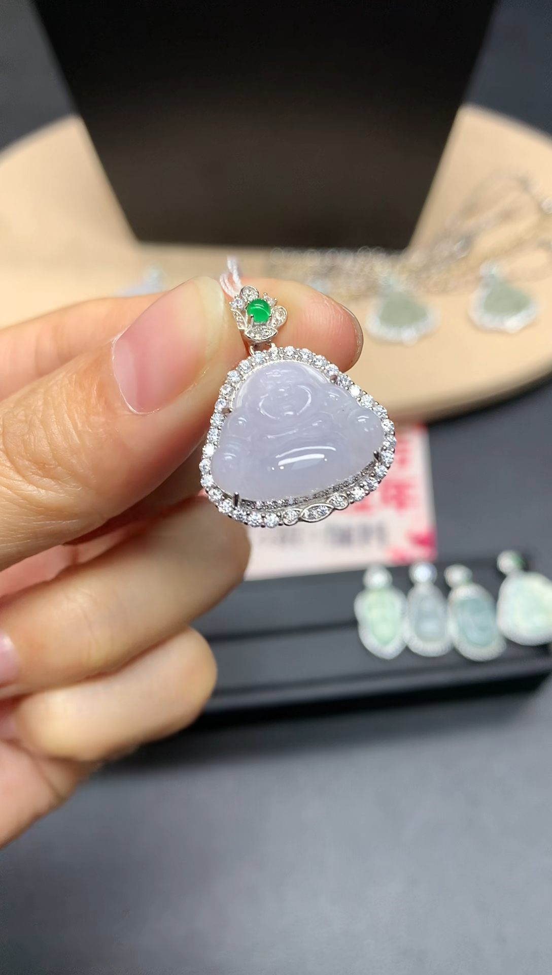 【闪购商品】翡翠吊坠(不含链)银S925镶嵌佛公【多样性发其一】