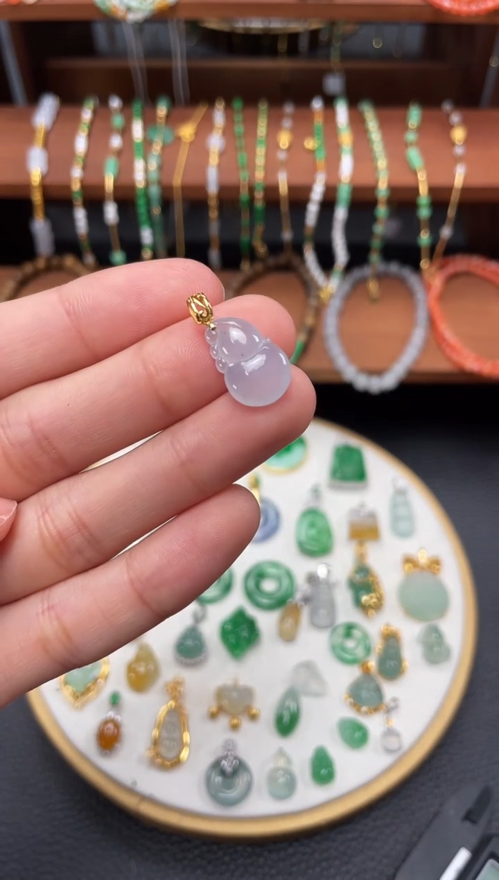 【闪购商品】翡翠吊坠(不含链)18K金镶嵌一个  JK423